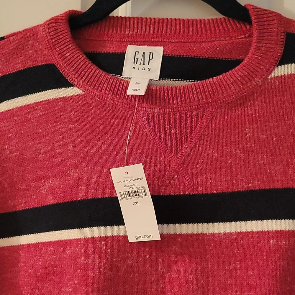 GAP red striped sweater XXL/14